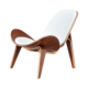 Shelldon Chair Palissander – Wit Leer