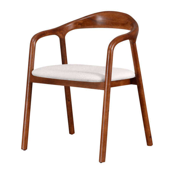 Artson Chair | Notenhout | Wit Boucle
