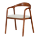 Artson Chair | Notenhout | Wit PU Leer