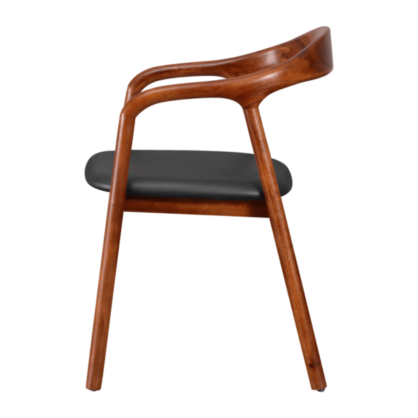 Artson Chair | Notenhout | Zwart PU Leer