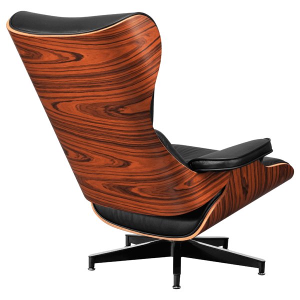 Cavel Lounge Chair Zwart Leer | Palissander Schalen