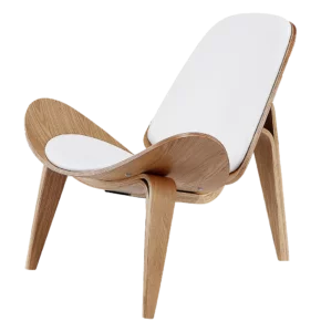 Shelldon Chair Naturel Essen – Wit Leer