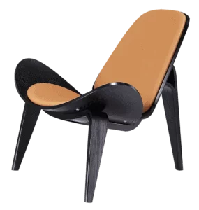 Shelldon Chair Zwart Essen – Caramel Leer